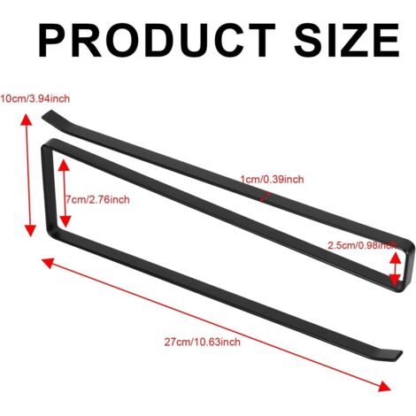 Porte-rouleau de papier essuie-tout de cuisine, lot de 2, sans perçage, 27 cm, pour cuisine, salle de bain ou placard (noir) (1/5)