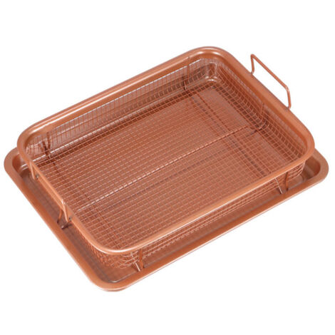 Poêle à four antiadhésive avec panier en cuivre croustillant, panier à friture carré, égouttoir à friture, ustensiles de cuisine (1/5)