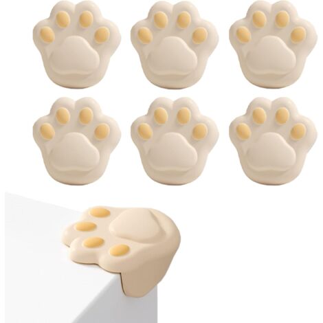 Lot de 6 protections d'angle pour enfants, excellente adhérence, protègent les coins des meubles des angles vifs, couleur abricot (1/4)