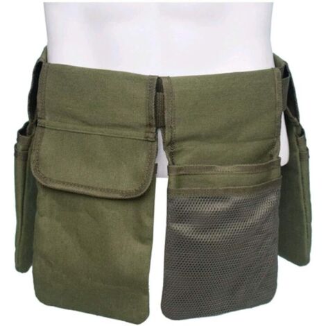 Sac banane en toile pour outils de jardinage, sac fourre-tout, sac de rangement pour la maison, sac de rangement pour le jardin, vert armée (1/5)