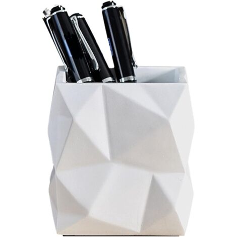 Porte-stylo de rangement pour étudiants, simple et multifonctionnel, pour le bureau ou le jardin. Pot à stylos blanc. (1/5)