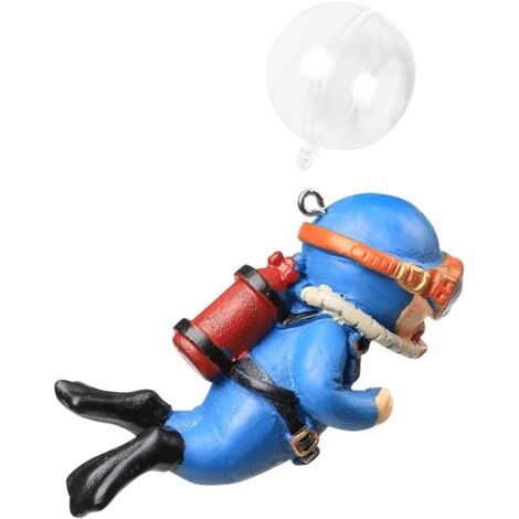 Décorations fantaisie pour aquarium, décorations flottantes créatives, poupées flottantes pour tous types d'aquariums, bleues, 73cm, 1 pièce (avec boule flottante + ligne) (1/5)