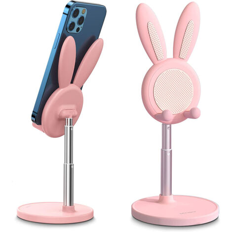 Support de téléphone portable en forme de lapin mignon, hauteur réglable. (1/3)