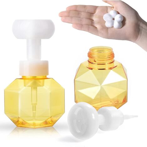 flacons distributeurs de mousse à bulles rechargeables pour savon liquide moussant (jaune) (1/4)