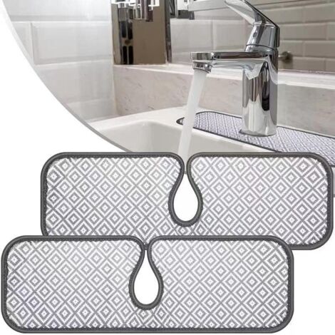 Tapis absorbant pour robinet, protection anti-gouttes pour casseroles, crédence de cuisine, coussinet pour contour de robinet d'évier (1/5)