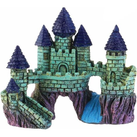 Ornement de bijouterie pour aquarium, château artificiel, accessoires pour aquarium, bijoux, château, paysage sous-marin, château en résine, aquarium, 15 x 8 x 13,5 cm, 1 pièce (1/5)