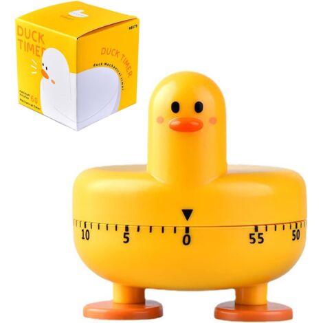 Minuteur de cuisine (1 pièce), pense-bête pour les révisions des élèves, petit canard jaune de dessin animé créatif (jaune) (1/5)