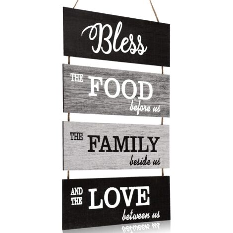 Décoration murale rustique en bois, panneaux décoratifs pour la maison, la nourriture et l'amour, couleurs tendance. (1/5)
