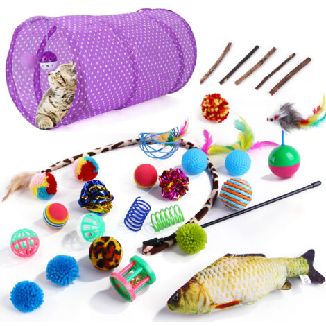 Ensemble de 30 jouets pour chat, tunnel pour chat, jouet interactif (1/5)