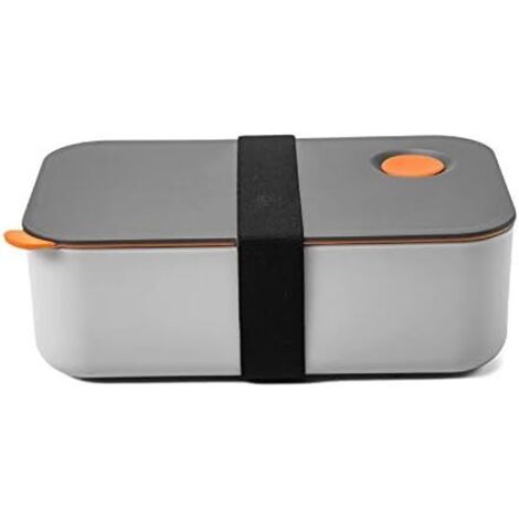 Boîte à lunch 1000 ml à 2 compartiments, sans BPA, écologique, pour le bureau, l'école et la maison (orange) (1/4)
