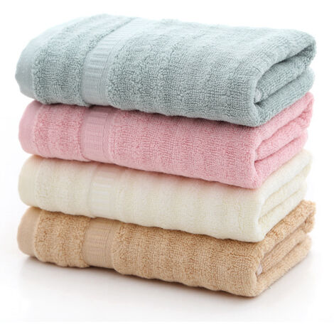Lingettes pour les mains en coton doux ultra-absorbant pour le bain, les mains, le visage et la salle de sport (paquet de 4, 35 x 75 cm, motif ondulé) (1/5)