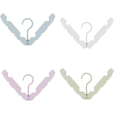 Lot de 4 cintres de voyage pliables - Gain de place grâce à leur système de fixation en 4 clics et leur rainure antidérapante - Pour vêtements et chaussettes (1/5)