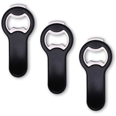 Ouvre-bouteille magnétique 2 en 1 pour réfrigérateur et camping-car avec récupérateur de capsules - Ouvre-canette magnétique, se fixe au réfrigérateur pour un rangement facile, cadeau idéal pour homme (1/5)