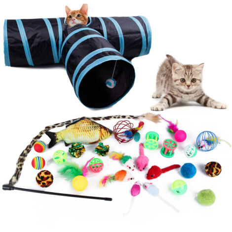 Ensemble de 27 jouets pour chat, tunnel pour chat, jouet interactif (1/5)