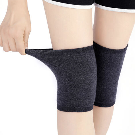 Genouillère d'hiver unisexe en maille chaude, courte, pour le cyclisme et la course à pied, gris foncé (1/3)