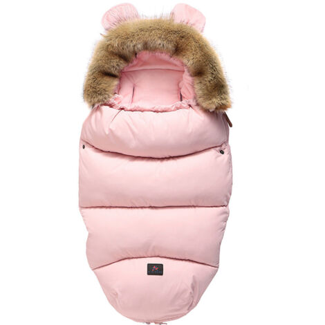 Gigoteuse d'hiver universelle pour bébé, couvre-pieds, couverture d'emmaillotage pour poussette et siège auto, rose (1/4)