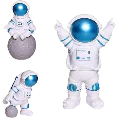 Figurines d'astronautes créatives, style nordique, mystérieuses figurines en plastique bleu, lot de 3. (1/5)