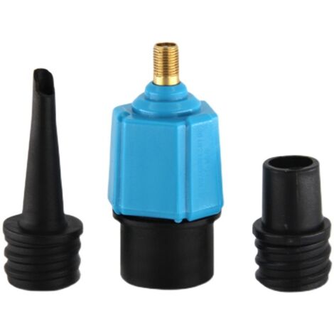 Adaptateur pour pompe à pagaie (3 pièces) avec 2 embouts de valve d'air pour kayak/lit gonflable/planche à pagaie debout (bleu) (1/5)