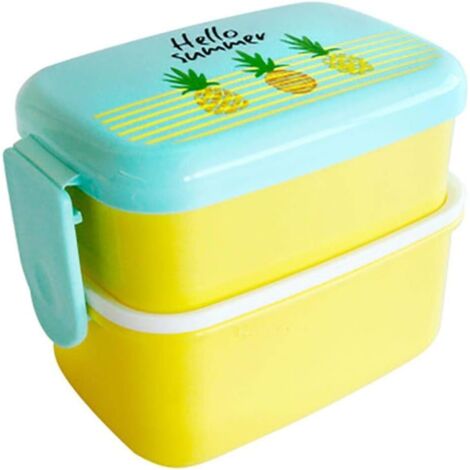 Boîte à bento mini, boîte à lunch, contenant portable pour micro-ondes, boîte à bento pour pique-nique étudiant, ananas (1/4)