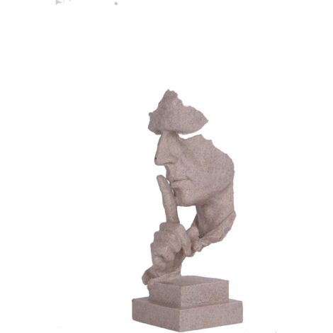 Statues et autres décorations, artisanat abstrait, sculptures nordiques créatives, cadeaux de décoration rétro pour bureau ou salon, 34,5 x 13 cm, couleur grès, 1 pièce (1/5)