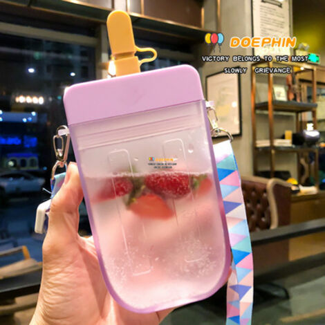 Gobelet à glace créatif de 300 ml avec sangles réglables pour enfants, idéal pour l'école (violet) (1/5)