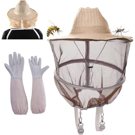 Bonnet de protection rond pour apiculteur, voile et gants 2 en 1 (1/5)