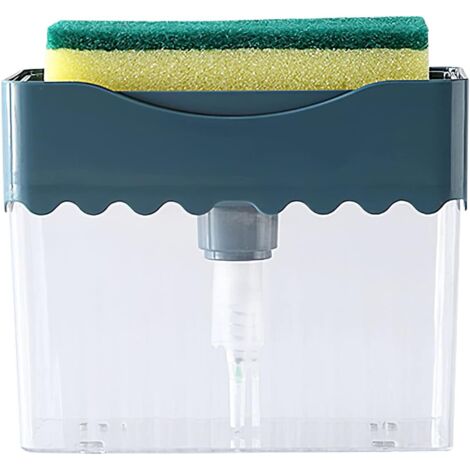 Distributeur de savon liquide automatique 2 en 1 à double couche avec porte-éponge intégré (1/5)