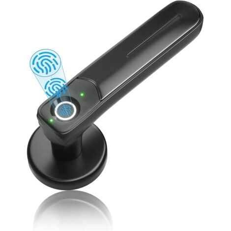 Serrure de porte à empreinte digitale, serrure d'entrée sans clé, réglable à gauche et à droite, alarme de batterie faible, mode de verrouillage automatique (1/3)
