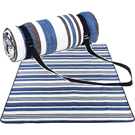 Couverture de pique-nique isolée, imperméable et pliable de 200 x 150 cm avec poignées, idéale pour les pique-niques, la plage et le camping. (1/5)