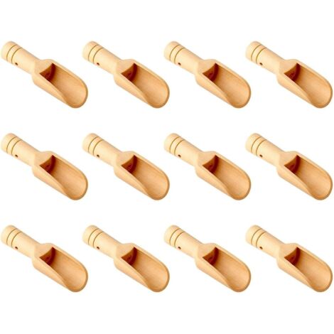 Cuillères à sel de bain en bois, cuillères à thé, mini cuillères en bambou (lot de 12) (1/5)