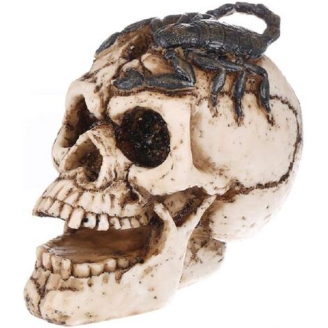 Crâne de scorpion réaliste, statue en résine, tête de squelette, cimetière de crânes, figurine (1/5)