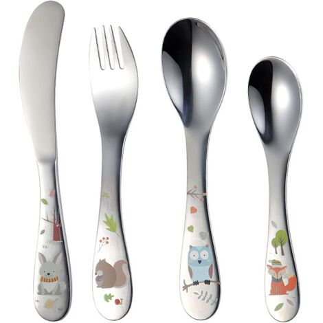 Ensemble de couverts pour enfants, ensemble de 4 couverts en acier inoxydable pour enfants (1/5)