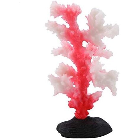 Décoration fantaisie pour aquarium : imitation corail, oursin, algue, corail fluorescent, arbre artificiel, 8 x 7,5 x 14 cm, rouge, 1 pièce (1/5)