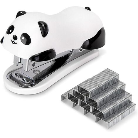 Agrafeuse de bureau Mini Panda Mignonne, capacité 12 feuilles, 1000 agrafes incluses (1/5)