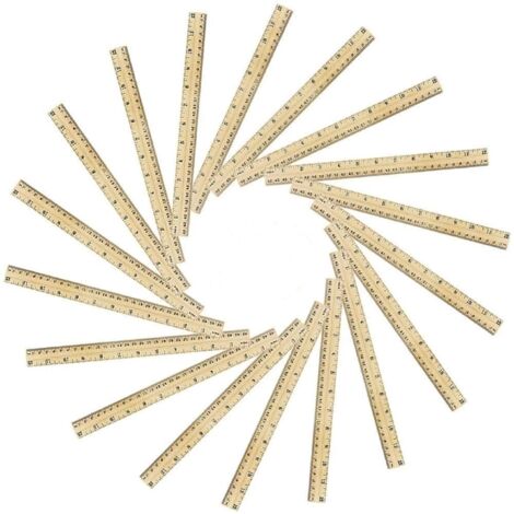 Lot de 60 règles en bois de 30 cm (12 pouces), comprenant 2 règles dégradées, idéales pour les enfants, les étudiants, le bureau et les fournitures scolaires. (1/5)
