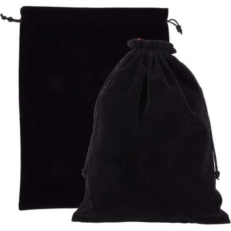 Sac cadeau rectangulaire en velours noir, grand format, en 2 pièces (1/5)