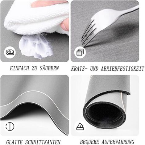 Tapis absorbants, tapis de boue de diatomées, tapis absorbants, tapis de porte de salle de bain et cuisine, tapis antidérapants de salle de bain, tapis de toilettes, gris (1/4)