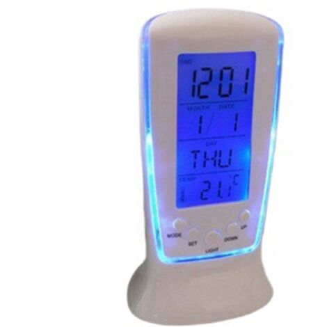 Mini réveil électronique lumineux LED silencieux et multifonctionnel avec musique (1/4)