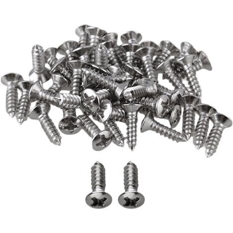 Vis de fixation chromées dures pour guitare et basse, 50 pièces. (1/3)