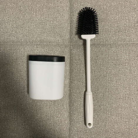 Brosse WC plate en silicone anti-goutte, murale, facile à nettoyer, blanche (1/4)