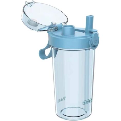 Gobelet à paille pour adulte, gobelet en plastique, frais et mignon, simple, Sen creative ins, gobelet d'eau portable bleu (1/3)