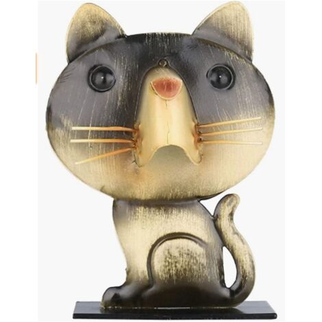 Statues et autres décorations, objets artisanaux en fer forgé, accessoires pour la maison, monture de lunettes en forme de chat, gadgets pratiques, cadeaux amusants, 9 x 4 x 13 cm, 1 pièce, jaune et n (1/4)