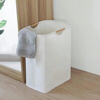 Poignée en bois panier à linge fait à la main panier à linge sale maison japonaise tissu Oxford sac de rangement à langer pliable panier à linge panier de rangement en tissu beige grand 274056cm