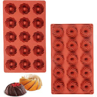 Lot de 2 moules à bundt cakes, 15 moules à bundt cakes en spirale en silicone