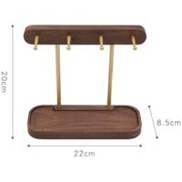 Porte-clés décoratif créatif en noyer noir, porte-clés en laiton, porte-clés de bureau, porte-clés de porche, boîte de rangement