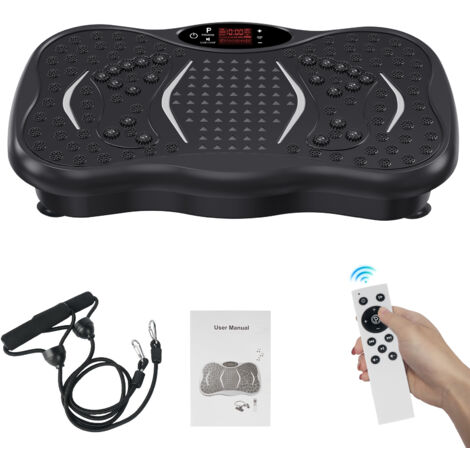 Accessoires pour plaque vibrante - Fitness à domicile - Bandes d'entraînement + Télécommande - 99 niveaux - Antidérapant - Compact
