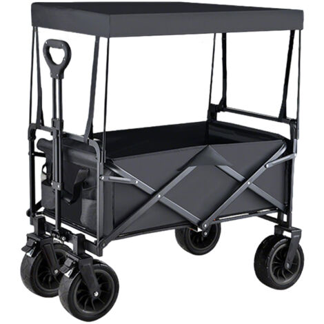 Chariot Pliable Robuste 8 Pouces Pour Plage Et Jardin, Chariot De Transport 150L, Capacité 200 Kg, Pour Pique-Nique, Camping Et Courses