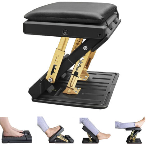 Repose-pieds de voiture réglable – Ergonomique, pliable et portable, soulage jambes et pieds, universel, Noir