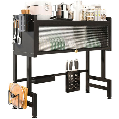 Égouttoir Vaisselle 1 Niveau avec Couvercle – Rangement au-dessus de l’évier, Séchage Assiettes, Bols et Ustensiles, Rack de Cuisine en Acier, Gain de Place (1/5)
