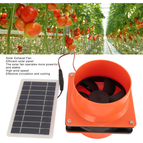 Ventilateur d'Extraction Solaire 10W 5V avec Panneau Monocristallin ABS pour Conduits Ronds - Maison Animaux, Poulailler, Serre, RVs
